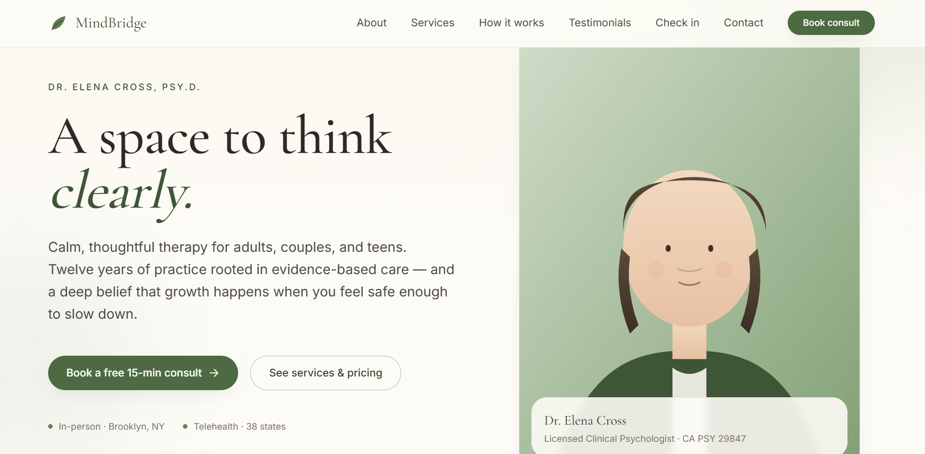 MindBridge website screenshot