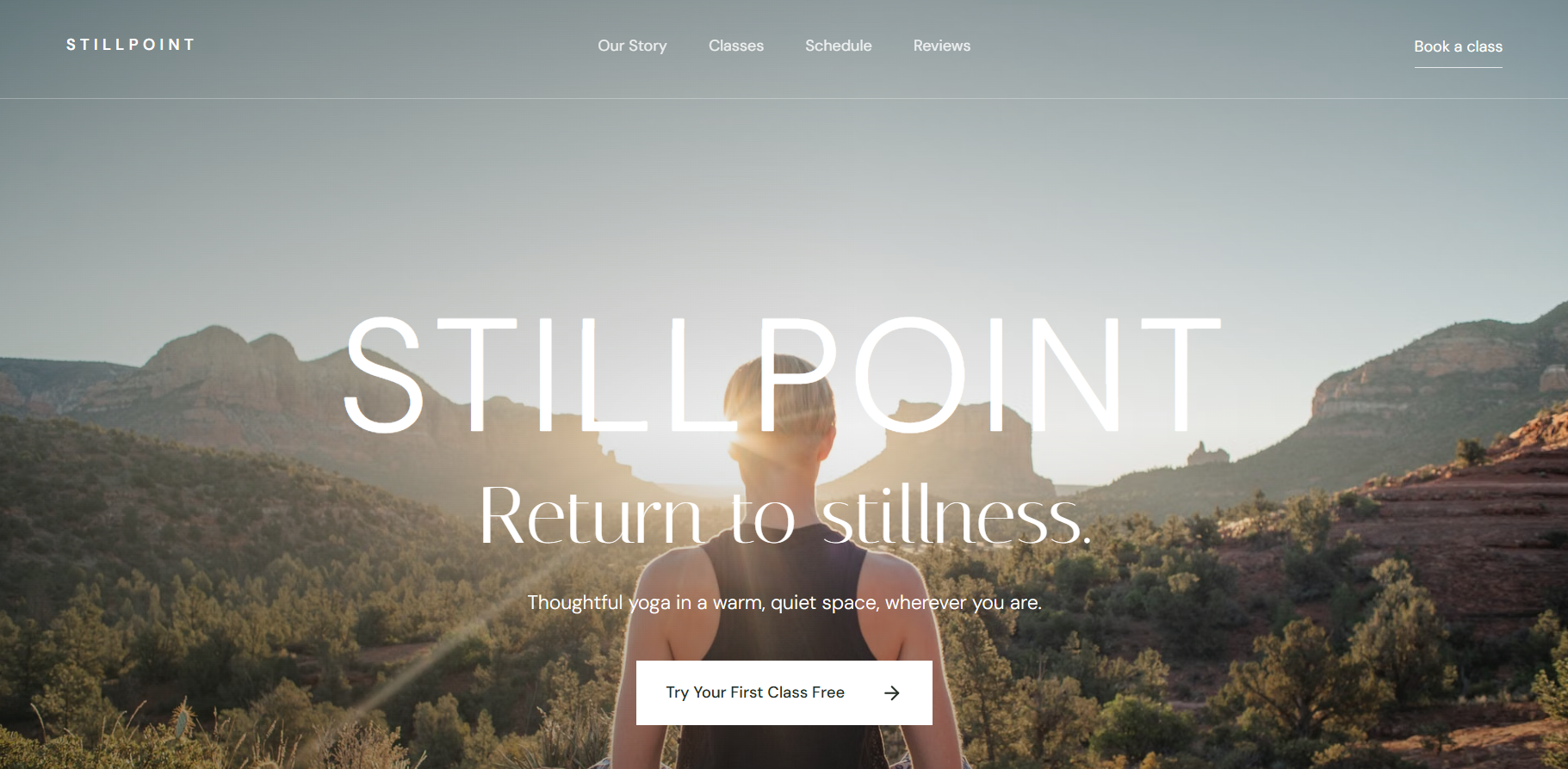 Stillpoint Yoga Studio website screenshot